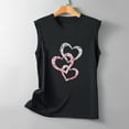 thumbnail image 4 of Sakmal Black Summer Tops for Women Sleeveless Crew Neck Love Heart Tank Tops Womens Shirts Plus Size, 4 of 5