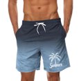 thumbnail image 5 of LOVZFMLL Men's Swim Trunks, Men's Summer Beach Shorts Fashion Gradient Color Seaside Holiday Shorts Beach Pants with Pockets Blue 5XL, 5 of 6