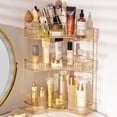 thumbnail image 1 of Organizador de maquillaje Nature's Source de 3 niveles para baño de esquina, color ámbar, 1 of 7