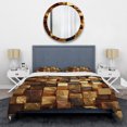thumbnail image 3 of Designart "Abstract Cubes in Black and Gold II" Abstract Geometric Bedding Covert Set - Abstract Gold Modern Bed Set With 2 Shams, 3 of 6