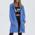 thumbnail image 4 of Maplenight Long Jackets for Women Casual Full Zip Long Sleeve Jacket Hoodies Relaxed Fit Fall Fashion Clothes with Pockets, 4 of 8