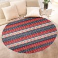 thumbnail image 4 of Red and Blue Christmas Knitted Pattern Round Blanket,Comfortable Soft Flannel Throw Blanket,All Season,Warm Lightweight Blankets for Sofa Bed Couch Living Room Chair 60"x60", 4 of 5
