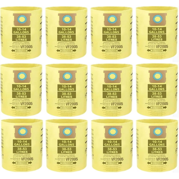 9067200 10-14-Gallon High Efficiency Disposable Collection Filter Bag,Fit Shop-Vac 10-14 Gallon ,12-Pack