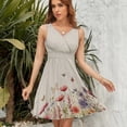 thumbnail image 7 of Spring Floral Modern Women's Tank Dress V Neck Sleeveless Summer Sundress, 7 of 7
