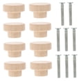 thumbnail image 4 of Hemoton 8 Pcs Round Vanity Tray Wooden Handle European Style Drawer Handles 3.9X3.9CM, 4 of 8