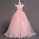 thumbnail image 3 of Vestido de Dama de Honor de Encaje para Niñas Largo Corte A Vestido de Boda y Certamen de Tul Fiesta Talla 3-16 Años Rosa Empolvado 5-6 Años, 3 of 5