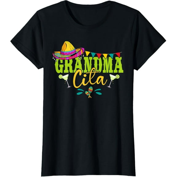 Grandmacita Grandma Mexican Sombrero Margarita Cinco De Mayo T-Shirt