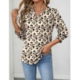 thumbnail image 2 of Women's 2025 Fashion Tops 3/4 Length Sleeve Business Casual Blouses Summer Tees Shirts, 2 of 6