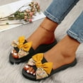 thumbnail image 5 of Anuirheih Fashion Women's Shoes Casual Round Toe Wedge Heel Slippers Floral Beach Sandals Sandals Women (Yellow), 5 of 9