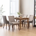 thumbnail image 3 of 8-Piece Modern Dining Side Chairs, High-Back Upholstered Fabric Design with Sturdy Solid Wood Legs for Dining Room and Kitchen Use, Black, 3 of 11