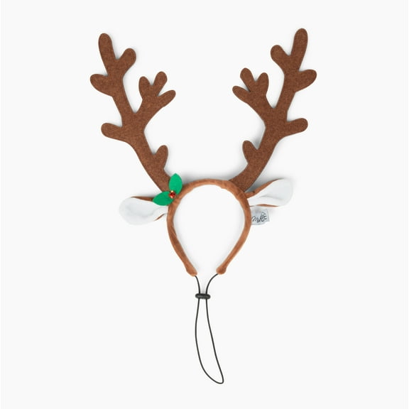Midlee Brown Reindeer Dog Antlers Headband Pet Christmas Costume - Large