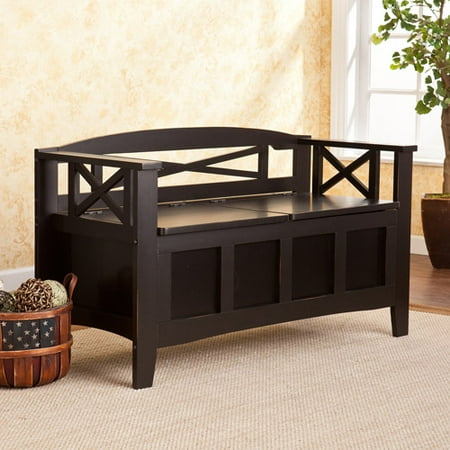 Southern Enterprises Brossard Storage Bench, Black