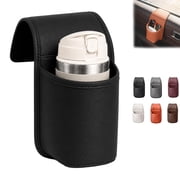 Leather Car Door Cup Holder, Wide Mouth Window Organizer Car Door Storage Pocket, Anti-Sag Hanging Car Window Water Bottle Holder, Universal Hanging Pouch for Drinks Phone Storage