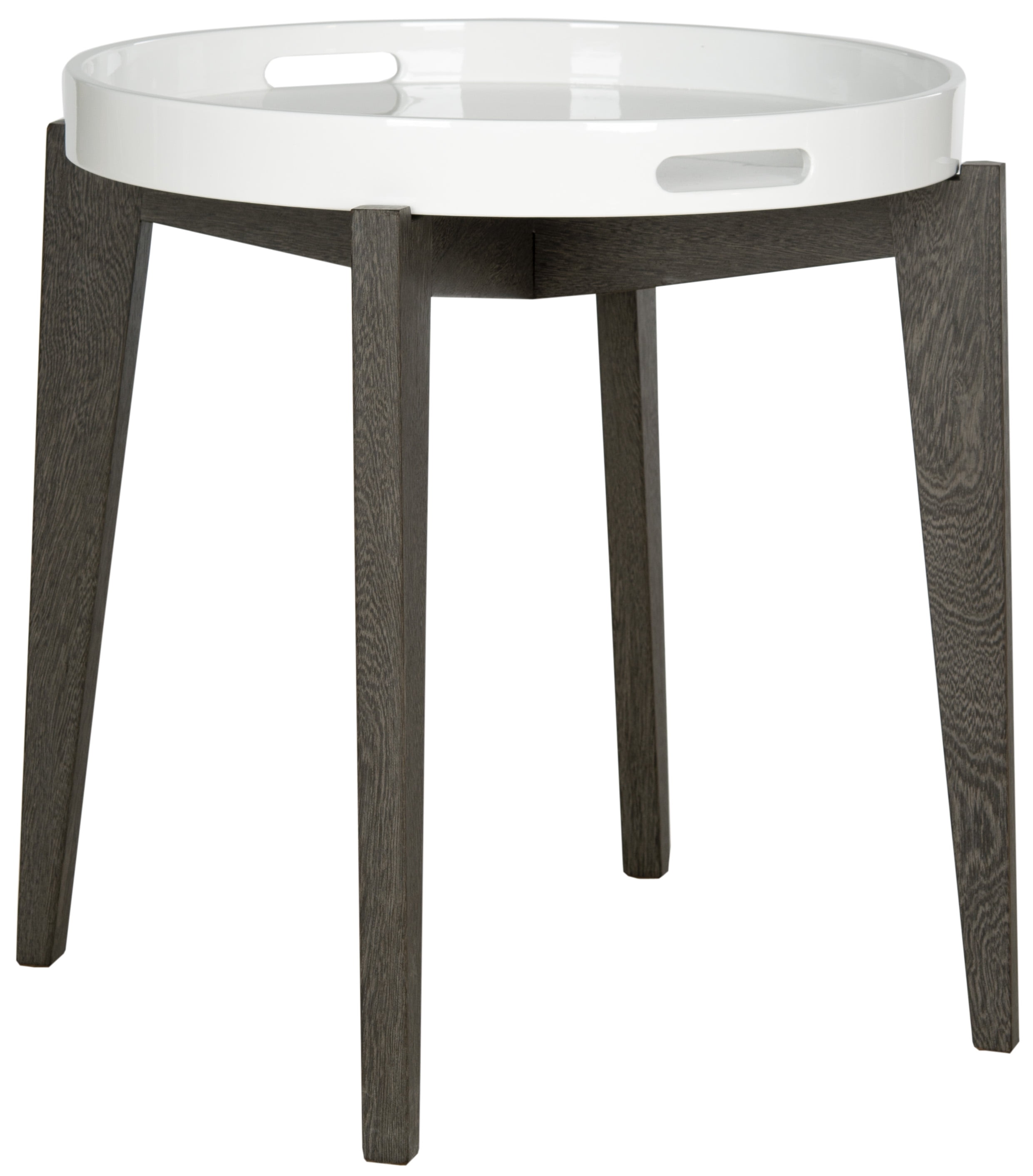 SAFAVIEH Ben Classic Tray Top Lacquer Side Table, White/Brown