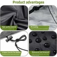 thumbnail image 4 of Fundas para muebles de jardín, funda para muebles de jardín, lona protectora para mesa de exterior, impermeable, 420D, Oxford, anti-UV, resistente al viento, cuadrada, 150 x 150 x 75 cm, 4 of 5