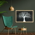 thumbnail image 2 of Rustic Wall Art with Frame, Tree with Many Leaves Pattern Wooden Background Botanical Theme Illustration Print, Printed Fabric Poster for Bathroom Living Room, 35" x 23", White, by Ambesonne, 2 of 2