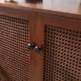 thumbnail image 3 of Art Leon Home Sideboard Buffet Cabinet Rattan Decoration Wood Finish Brown, 3 of 8