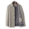 thumbnail image 1 of Chaqueta fina de invierno para hombre con forro desmontable, abrigo de algodón, abrigo informal de negocios, chaqueta gruesa, ropa de seda, 1 of 4