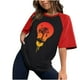 thumbnail image 1 of Tops con estampado de sol de playa de manga corta de ocio con cuello redondo de verano para mujer OAVQHLG3B Store lin121212, 1 of 5
