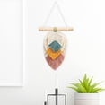thumbnail image 4 of Tapiz colgante de pared de macramé bohemio, borlas de pared tejidas para sala de , dormitorio, decoración de en hogar 25x30cm Gloria Macramé Tela decorativa, 4 of 9