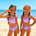 thumbnail image 2 of CCRFTGI Girls Swimsuits Size 10-12 2 Piece Set Swimming Girls Bathing Suit Beach Holiday Stars Bikini Set Cute Summer Girls Fashion Swimsuits Swimwear Dark Purple 5-6 Years, 2 of 9