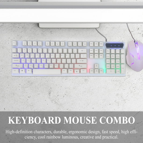 WHAMVOX 1Jgo Kit De Y Ratón Ergonómico Con Colorida Para Computadora Gamer