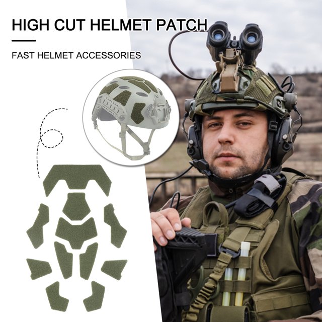 Etiqueta Engomada De Bricolaje 11 unids/set de parches de casco fáciles de usar para cascos rápidos (verde militar)