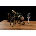 thumbnail image 2 of Asian Home Bicycle Wine Bottle Holder Desktop Bike Wine Rack Freestanding Countertop Bottle Holder for Wine Storage, Metal, Gold Colored, 2 of 5