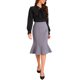 thumbnail image 2 of Falda lápiz con dobladillo rizado Inspire Chic para mujer, de cintura alta, elegante y casual, falda midi XS color púrpura claro, 2 of 5