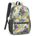 thumbnail image 2 of Butterfly and Floral Purple Pattern 17" School Backpacks for Teens,Waterproof Oxford Fabric,S-Shape Padded Straps for School,Travel,Hiking,Camping, 2 of 6
