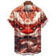 thumbnail image 5 of Camisa hawaiana de moda para hombre, con estampado de danza del león en 3D, para Año Nuevo, manga corta, estilo Harajuku, para fiestas, camisas de solapa de gran tamaño, 5 of 5