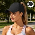 thumbnail image 2 of Womens Ponytail Baseball Cap Adjustable High Messy Bun Ponycap Quick Drying Trucker Hats, 2 of 9