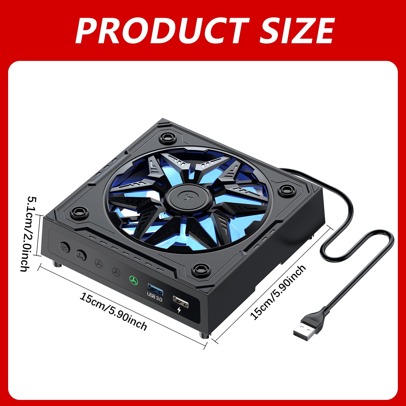 Arcticwind Cooling fan for Xbox Series X console, low-noise top fan with 3-speed settings, dustproof, Independent touch switch,featuring 6 RGB LED lighting modes, USB port, and headphone stand