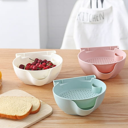 

Fogcroll 1 Set Double-layer Fruit Strainer Basket Quick Drainage PP Food Preparation Sink Drain Basket Kitchen Tools