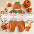 thumbnail image 4 of YDFCWXW 2Pcs Neutral Outfits Newborn Baby Boy Girl Pumpkin Romper Jumpsuit My 1st Halloween Clothes with Hat (Orange, 3-6 Months), 4 of 9