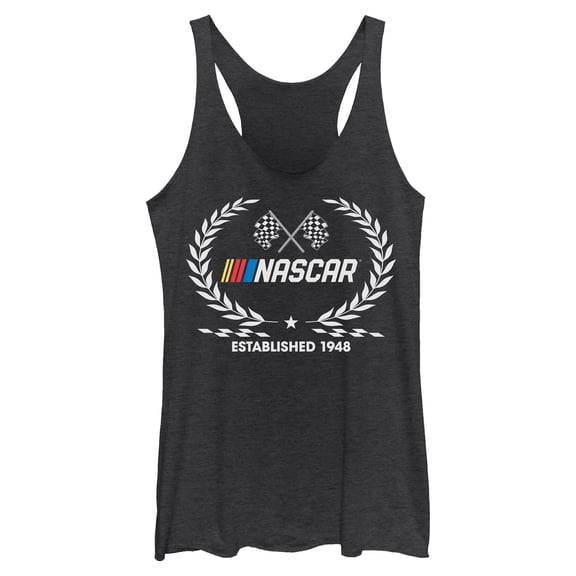 Womens NASCAR Established 1948 Laurel Wreath Racerback Tank