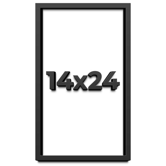 14x24 Shadow Box Frame Black | 1 inches Deep Real Wood Contemporary Shadowbox Display Frame | UV