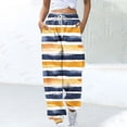 thumbnail image 2 of Cinch Bottom Sweatpants Baggy High Waist Stripe Joggers with Pockets Workout Gym Athletic Lounge Trousers, 2 of 5