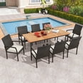 thumbnail image 1 of Costway 9 PCS Patio Dining Set Outdoor Acacia Wood Dining Table with 1.9" Umbrella Hole, 1 of 7