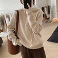 thumbnail image 5 of Suéter de punto con capucha, estilo holgado y adelgazante, de manga larga, estilo perezoso, de otoño e invierno, para mujer, 5 of 5
