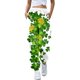 thumbnail image 1 of Gibobby pantalones de vestir mujer cintura alta Moda Primavera Día De San Patricio Pantalones Casuales Más ExtrVerdinegrorandes Y Sueltos (Amarillo, M), 1 of 2