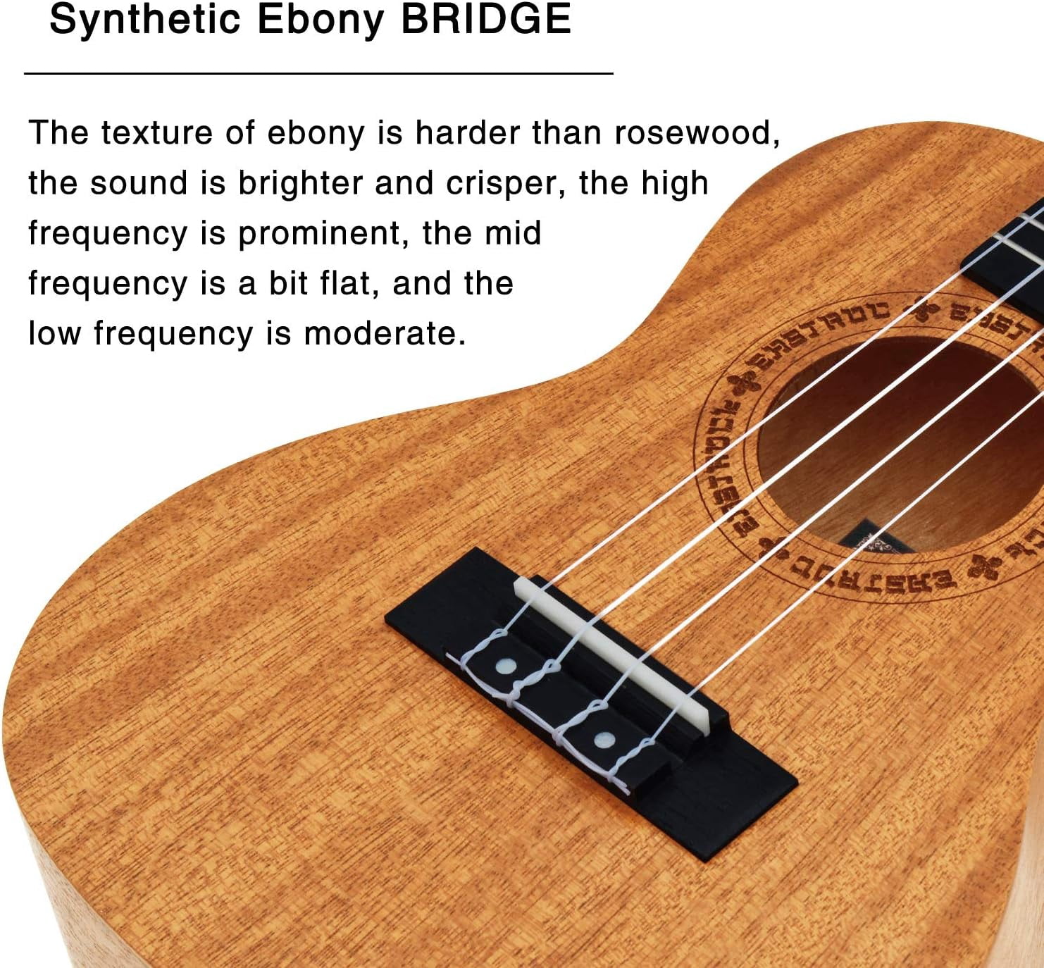 EASTROCK Mahogany Soprano Ukulele Beginner Kit 23 inch Solid Wood with Arched Back & Aquila Strings & Gig Bag