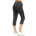 thumbnail image 4 of Hanerdun Women Sports Pants with Elastic Waist Female Capri Trousers Black XL, 4 of 6