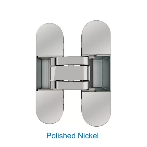 AGB Eclipse 2.0 Adjustable Concealed Invisible Door Hinge, Flush Interior Doors, Polished Nickel
