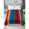 thumbnail image 4 of Mexican Stripes Flat Sheets Only Full Size, Soft Breathable Bed Top Sheets for Mattress, Blue Boho Red Green Orange Art Simple Luxury Bedding Flat Sheets for Home Hotel Bedroom Bed Protection, 4 of 9