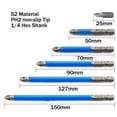 thumbnail image 1 of Anti-slip Cross-slot Bit Set S2 Steel Magnetic Tip Bits for Power Screwdriver Drill Impact Driver Tool Accessories, 1 of 7