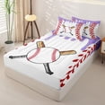 thumbnail image 2 of Homewish Baseball Ice Cream Zipper Full Size Comforter Sets with Fitted Sheet and 2 Pillowcases,Kids Ball Games Zipper Bedding Set For Boys Girls,Reversible,4-Piece, 2 of 7