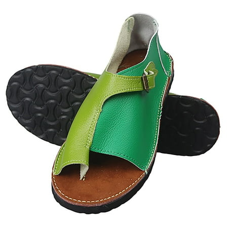 

Summer Savings Clearance 2022! Tagold Sandals for Womens Dressy Summer Sandals Womens Women s Flat Fish Mouth Sandals Buckle Round Toe Slip-on Color Matching Shoes