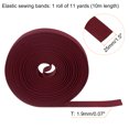 thumbnail image 2 of Cintas elásticas de costura Uxcell de 11 yardas, 1" de ancho, cordón elástico plano de punto para manualidades, marrón rojo, 2 of 6
