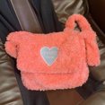 thumbnail image 3 of Bolso de mano peludo para mujer, bandolera suave y esponjosa, bolso de ocio ligero para mujer, 3 of 5